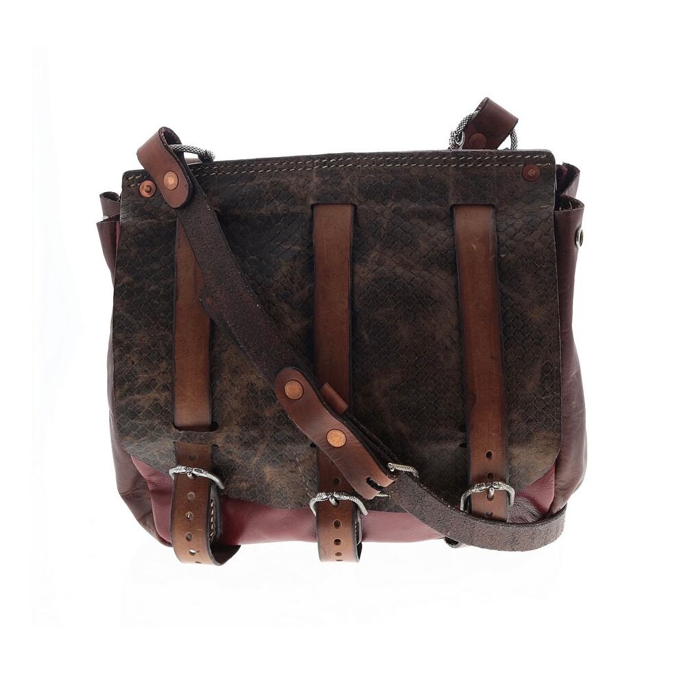 Handmade leather ren faire fantasy mix leather crossbody bag - Picture 10 of 12
